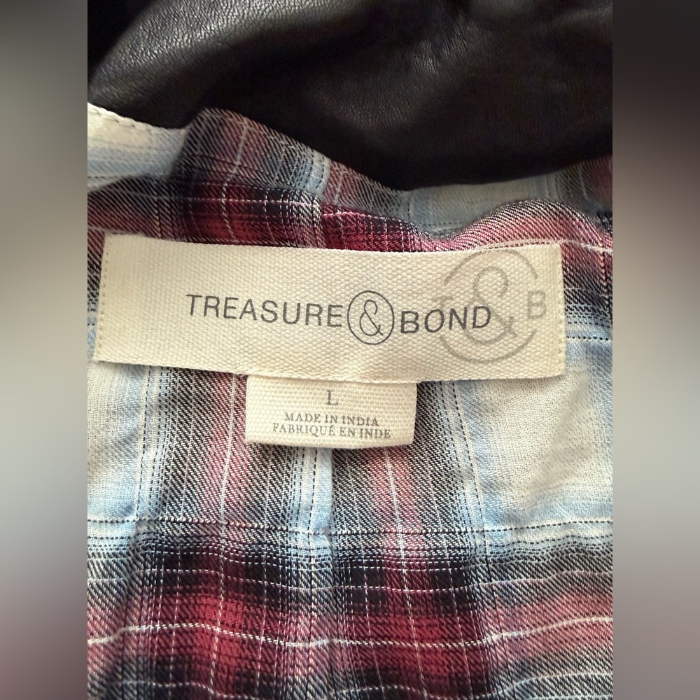 Treasure & Bond Leather Biker Jacket, Large - Picture 4 of 5